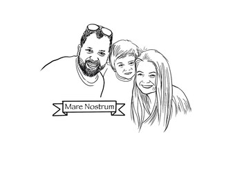 Personalisierter Familienportrait Stempel