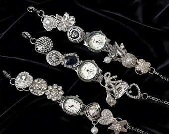 Women’s Vintage Bracelet Watch - Unique Retro Timepiece with Ornate Jewelry Charm Strap