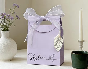 Personalized Name Gift Bags/Elegant Bridesmaid Gift Bags/Bulk Party Favor Bags/Custom Tote Paper Bag for Guests/Wedding Thank You Gift Bags