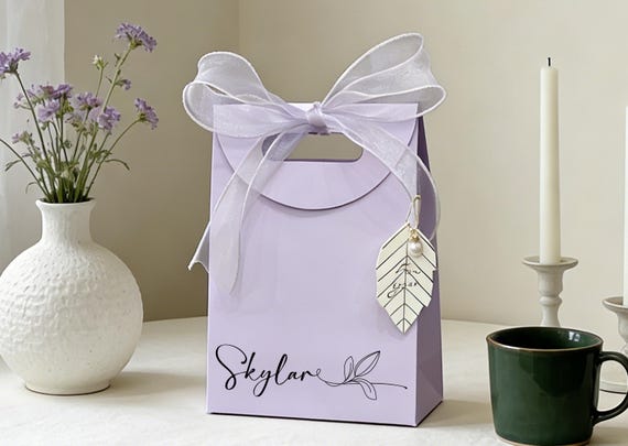 Personalized Name Gift Bags/Elegant Bridesmaid Gift Bags/Bulk Party Favor Bags/Custom Tote Paper Bag for Guests/Wedding Thank You Gift Bags