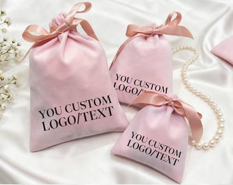 Borsa per gioielli personalizzata con logo/testo/borsa per gioielli in velluto setoso/borsa con coulisse personalizzata/piccola borsa per imballaggio di gioielli/borse da viaggio per gioielli