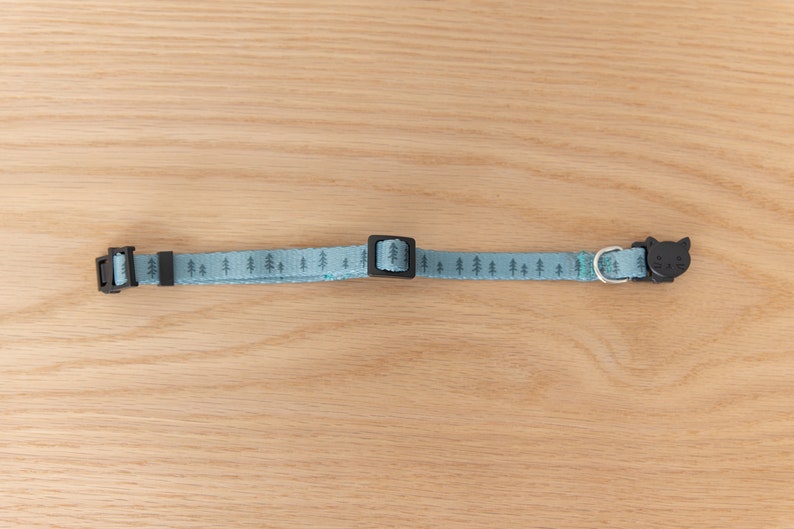 Breakaway Pine Tree Sage Green Cat & Kitten Collar Cat Face Etsy