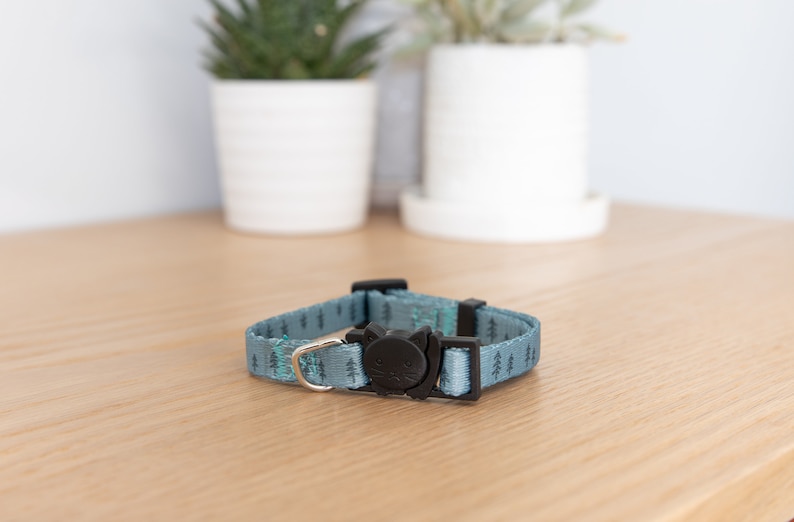 Breakaway Pine Tree Sage Green Cat & Kitten Collar Cat Face Etsy
