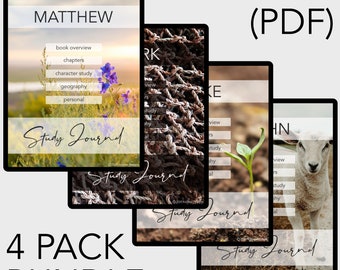 Bible Study Journals PDF 4 pack bundle Matthew-John