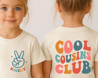 Personalized Cool Cousin Club Shirt, Custom Cousin Crew Kids Shirt, Cousin Matching Shirt, Family Reunion Outfit, Retro Cousin Gift Tee