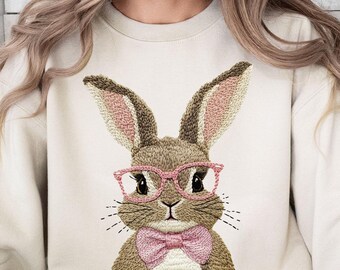 Easter Bunny Sweatshirt, Cute Bunny Shirt for Women, Easter Day Gift