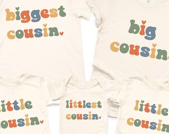 Big Cousin Retro Shirts, Biggest Cousin Shirt, Retro Cousin Shirt, Little Cousin Shirt, Littlest Cousin Shirt, Matching Cousin Shirts