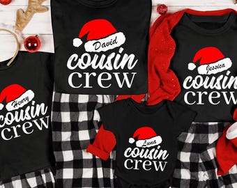 Camisetas navideñas para primos, camisetas personalizadas a juego para primos, camisetas familiares personalizadas a juego, camisetas para primos, camisetas navideñas familiares