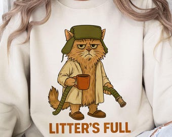 Litter's Full Christmas Vacation Cat Sweatshirt, National Lampoon's Vacation Xmas Tee