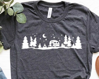 Starry Night Shirt, RV Camping Shirt, Camper Shirt, Happy Glamper Shirt, Camping Gifts, Nature Lover Shirt, Hiking Shirt, Glamping Shirt