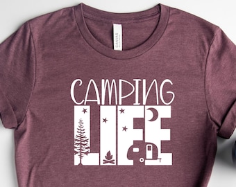 Camping Life Shirt | Camping Lover Gifts | Nature Outdoors Lover Gift | Gifts For Mom From Daughter | Hiking Shirt | Camping Crew T Shirt