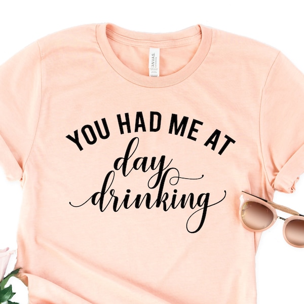 Women's "You Had Me At Day Drinking" Tank Top - Funny Drinking Shirt, Cotton Blend - View #2