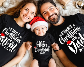 My First Christmas Shirt, Baby First Christmas Shirt, Mom and Dad First Christmas Tee, Matching Family Christmas Shirts, Cute Xmas Gift