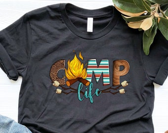 Camp Life Shirt, Happy Camping Shirt, Camping Fire Shirt, Camper Shirt, Nature Lover Shirt, Hiking Gifts, Glamping Shirt, RV Camping Gifts