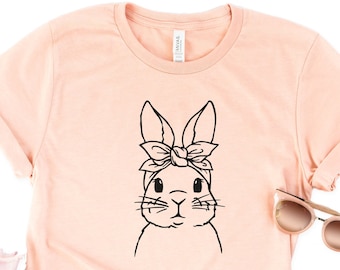 Camisa de cara de conejito, camisa de conejito de Pascua, camisa de conejito para niñas, camisa de Pascua para mujeres, regalos de Pascua, camisa de conejito lindo, camisa de conejo, camisa amante del conejito