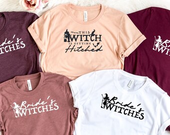 This Witch Is Getting Hitched, Bride's Witches, Halloween Bride, Adult Halloween Costume, Team Bride Shirt, Witch Bachelorette Party Shirt