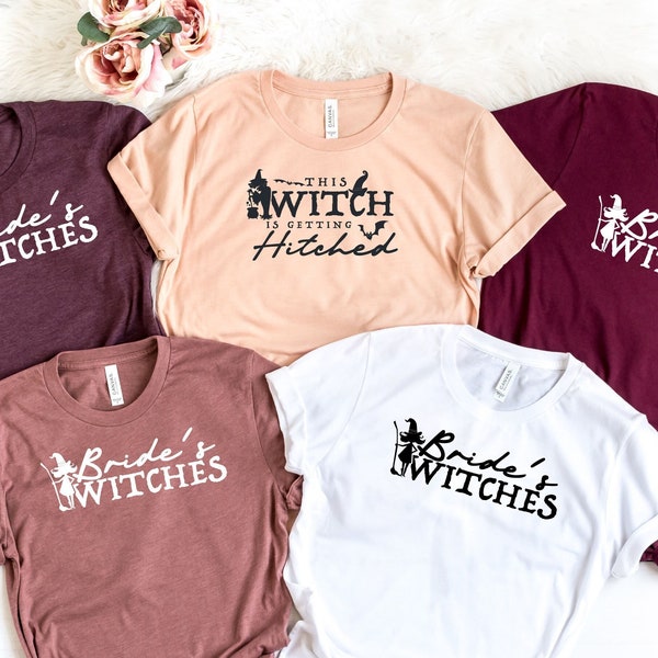 This Witch Is Getting Hitched, Bride's Witches, Halloween Bride, Adult Halloween Costume, Team Bride Shirt, Witch Bachelorette Party Shirt