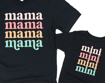 Mama Mini Shirt, Retro Mama And Me Shirt, Mommy And Me Shirt, Trendy Mom Shirt, Cute Mom Gift, Matching Family Shirts, Mothers Day Shirt