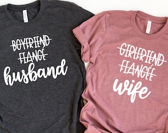 Married Shirt, Boyfriend Fiance Husband, Girlfriend Fiance Wife, Engagement Shirt, Bridal Shower Gift, Wedding Gift, Honeymoon Pajamas