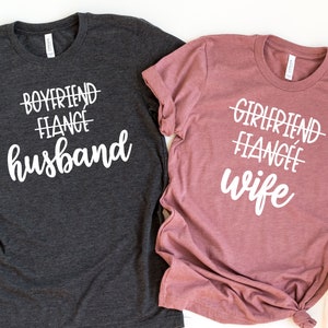 Married Shirt, Boyfriend Fiance Husband, Girlfriend Fiance Wife, Engagement Shirt, Bridal Shower Gift, Wedding Gift, Honeymoon Pajamas