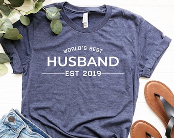 World's Best Husband EST Shirt, Valentines Day Gifts, Gifts For Him, Husband Gift Idea, Personalized Gifts For Valentine, Womens Valentine