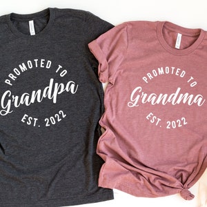 Promoted To Grandma Grandpa, Pregnancy Announcement For Grandparents, New Grandparents Shirt, Grandparents Pregnancy Surprise, Grandma To Be