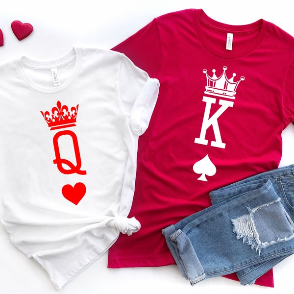 King And Queen Shirt, Couple Shirts, Matching Shirts, Matching Couple Outfit, Valentines Day Gift, Gift For Boyfriend, Gift For Girlfriend