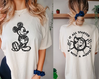 Comfort Colors Retro Mickey Shirt, Classic Mickey Sweatshirt,Mickey 1928, Family Vacation Shirt,It All Started with a Mouse,Steamboat Willie