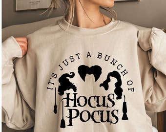 It's Just a Bunch of Hocus Pocus, Halloween Sweatshirt, Halloween Sweater, Halloween Gift, Adult Halloween Costume, Cute Fall Sweatshirt