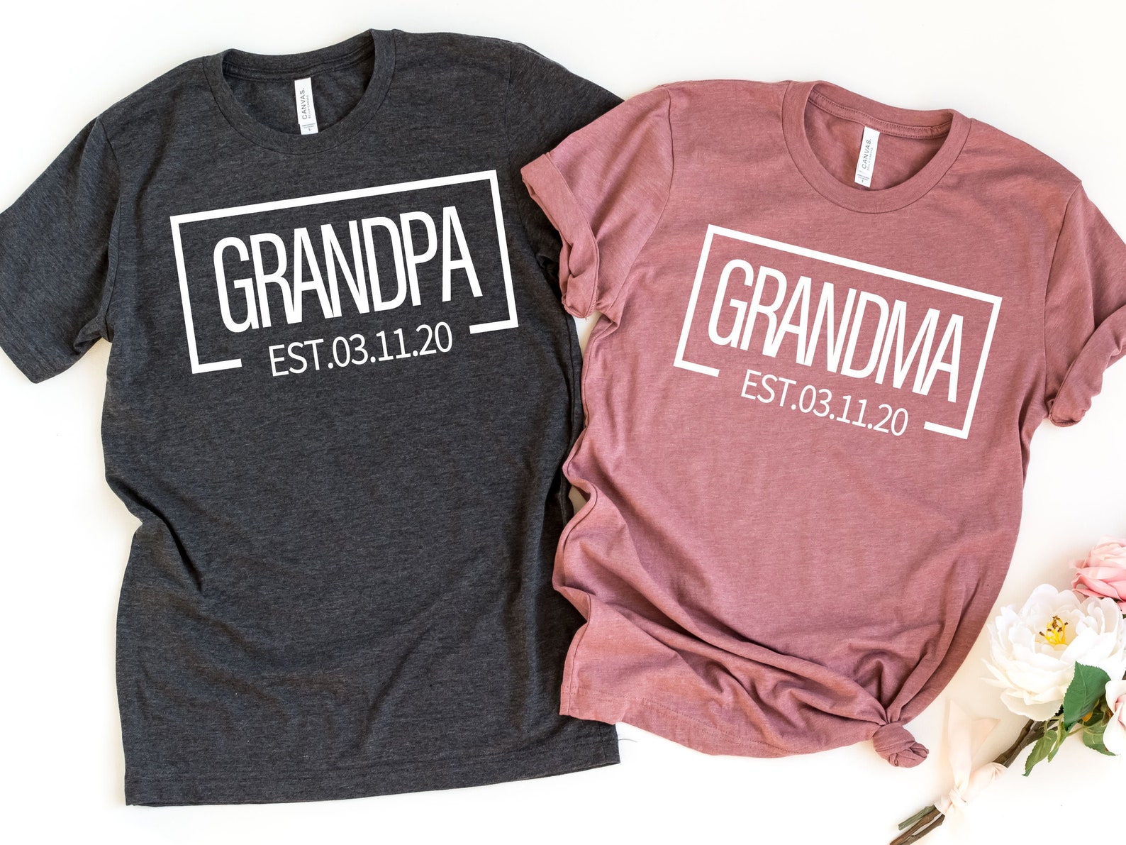 Grandma and Grandpa EST Shirt Grandma to Be Shirt Grandpa to - Etsy