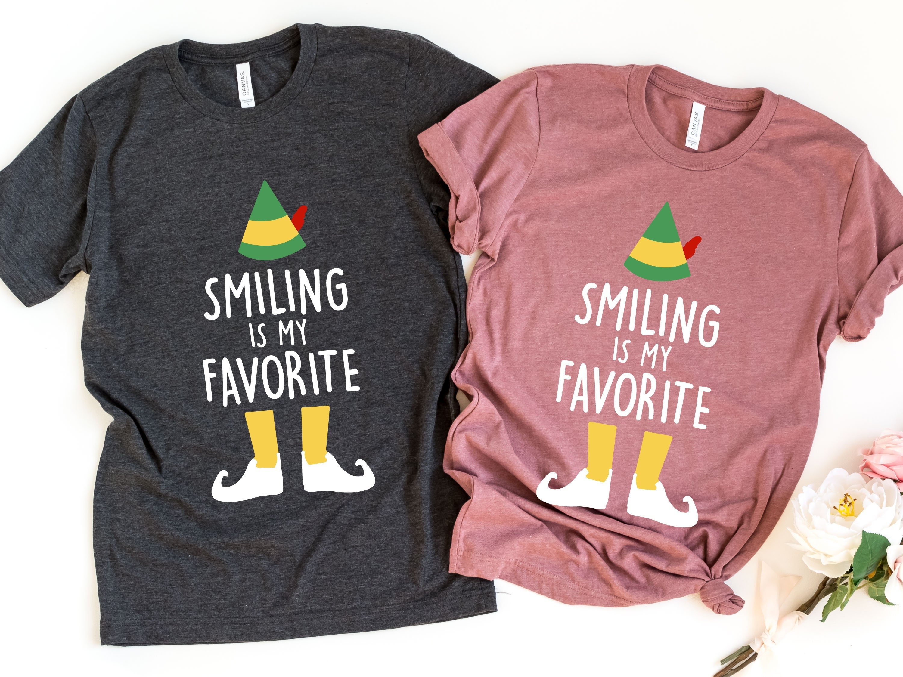 Discover Smiling Is My Favorite Shirt, Holiday Shirt, Elf Shirt