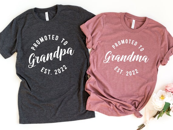 Promoted To Grandma Grandpa, Pregnancy Announcement For Grandparents, New Grandparents Shirt, Grandparents Pregnancy Surprise, Grandma To Be