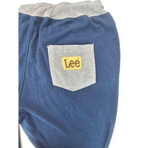 Lee Joggers Vintage Pants From Japan, Lee Logo on back pocket, from the 1970s, 2 Front Pockets Women&#39;s US size Large, Blue and Grey