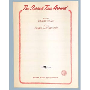Vintage Second Time Around Noter Sammy Cahn James Van Heusen Sinatra 1960