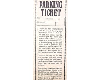 Vintage Prank Parking Tickets Gag Fake Funny Joke 9 Included Bad Unofficial Law
