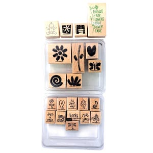 Lote de 21 carimbos de borracha Stampin Up para o ano todo Cheer Painted Garden Baby Friend Butterfly Dragonfly Hero Arts Brand
