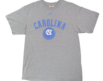 Vintage Nike Air Jordan Jump Man UNC North Carolina T Shirt Gray Blue Men Large