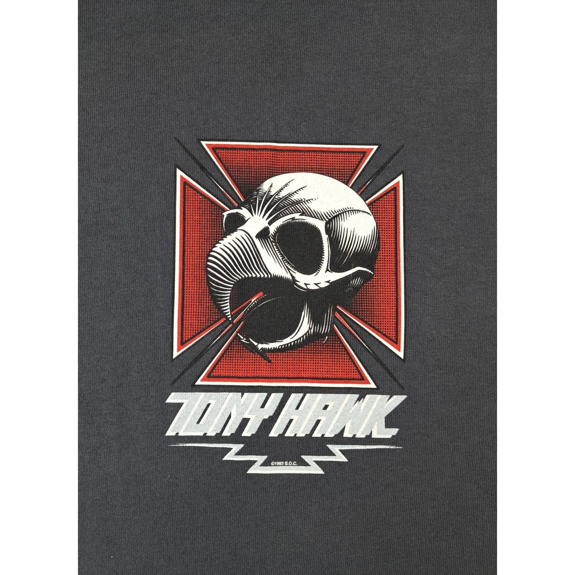 Vintage Tony Hawk Long Sleeved T Shirt Medium 1983 Gray Skateboard