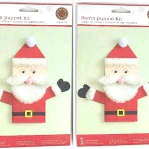 Martha Stewart Christmas Puppet Craft Kits Lot of 2 Santa puppets Brand New Factory Sealed Everything Included To Make 2 Puppets