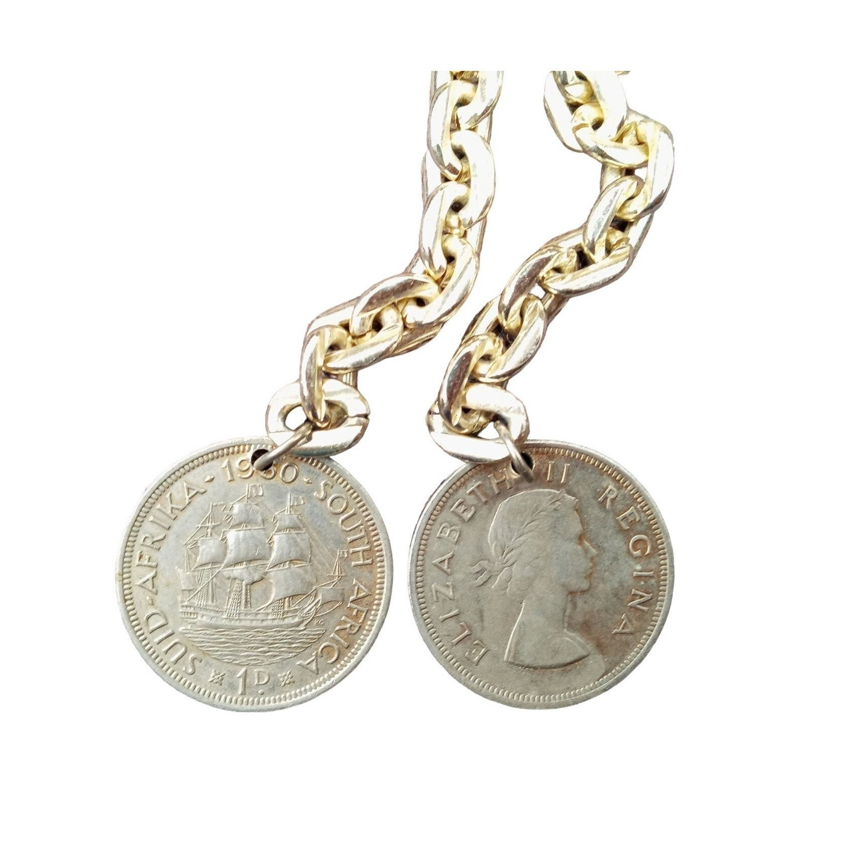 Vintage Queen Elizabeth Regina Coin Belly Chain Belt 1960 South Africa Necklace Elizabeth 1960 Coin - Etsy main image 3