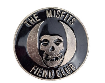 Vintage Misfits Fiend Club Metal Belt Buckle Music Punk Rock Skull Danzig Round
