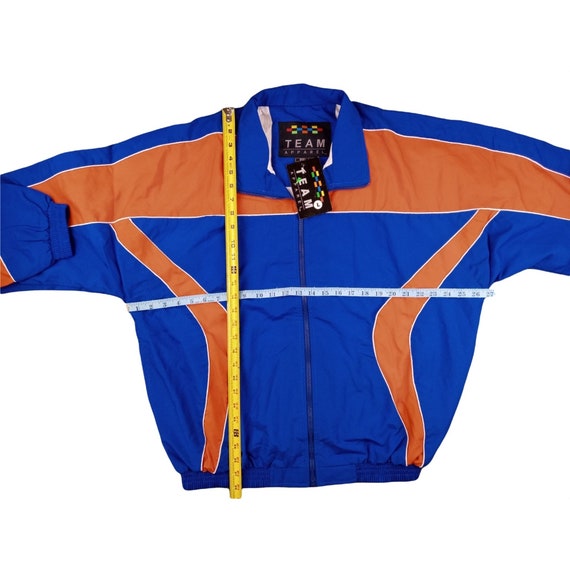 Vintage Team Apparel Jacket Orange Blue Colorblock 80s 90s New Men
