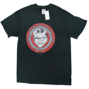 Vintage Deadstock Christmas Story T-shirt Ralphie Nero Uomo Medium Shoot Eye