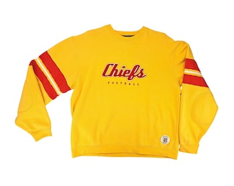 Vintage Kansas City Chiefs Gold Sweatshirt Gridiron Classic NFL Reebok Football