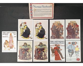 Vintage Norman Rockwell Prints Saturday Evening Post Lot of 9 Doctor Runaway