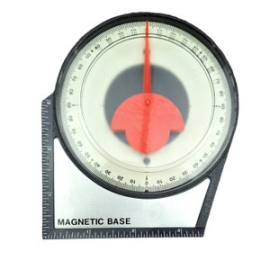 Medidor de dial magnético Buscador de ángulo Tabla de conversión vintage de Taiwán Techo de contratista
