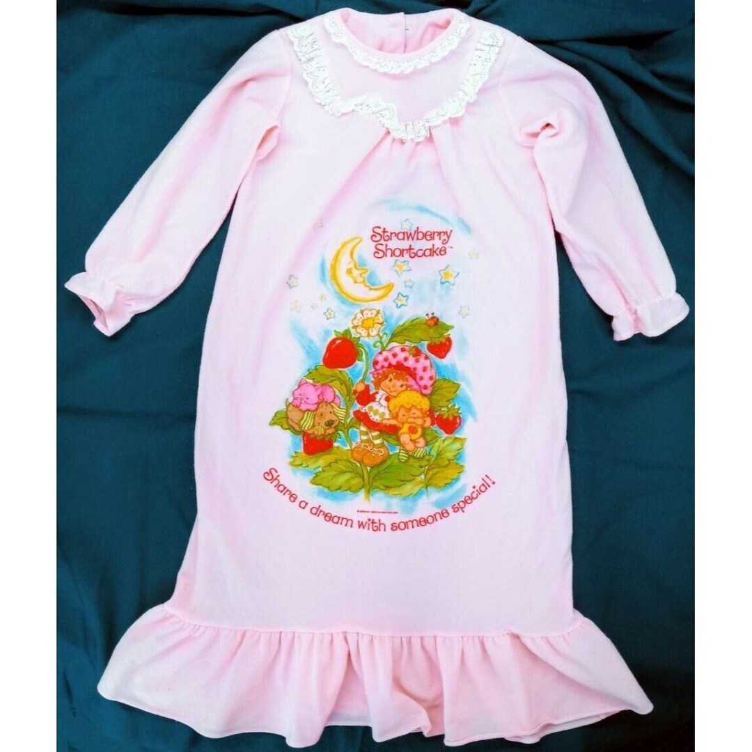 Strawberry Shortcake Vintage Pink Nightgown From 1981 Girls Size 7/8