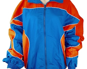 Vintage Team Apparel Jacket Orange Blue Colorblock 80s 90s New Men Large Lined