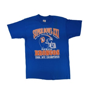 Vintage T-shirt Super Bowl 21 Pasadena Rose Bowl Denver Broncos Medium 1987
