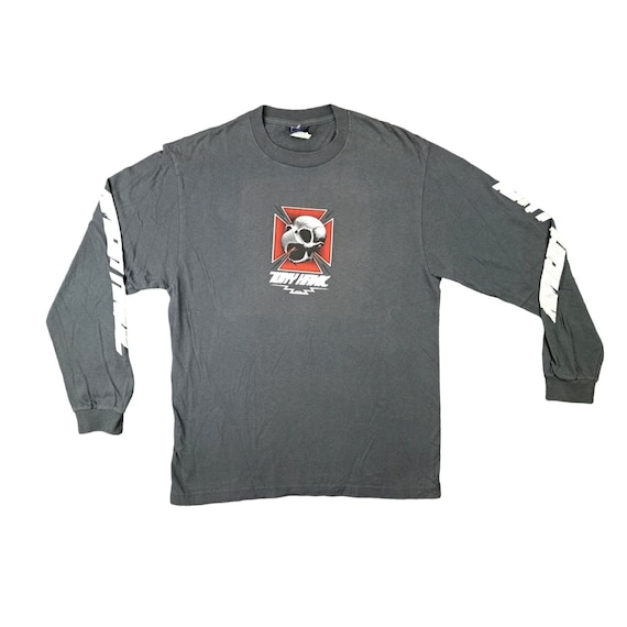 Vintage Tony Hawk Long Sleeved T Shirt Medium 1983 Gray Skateboard